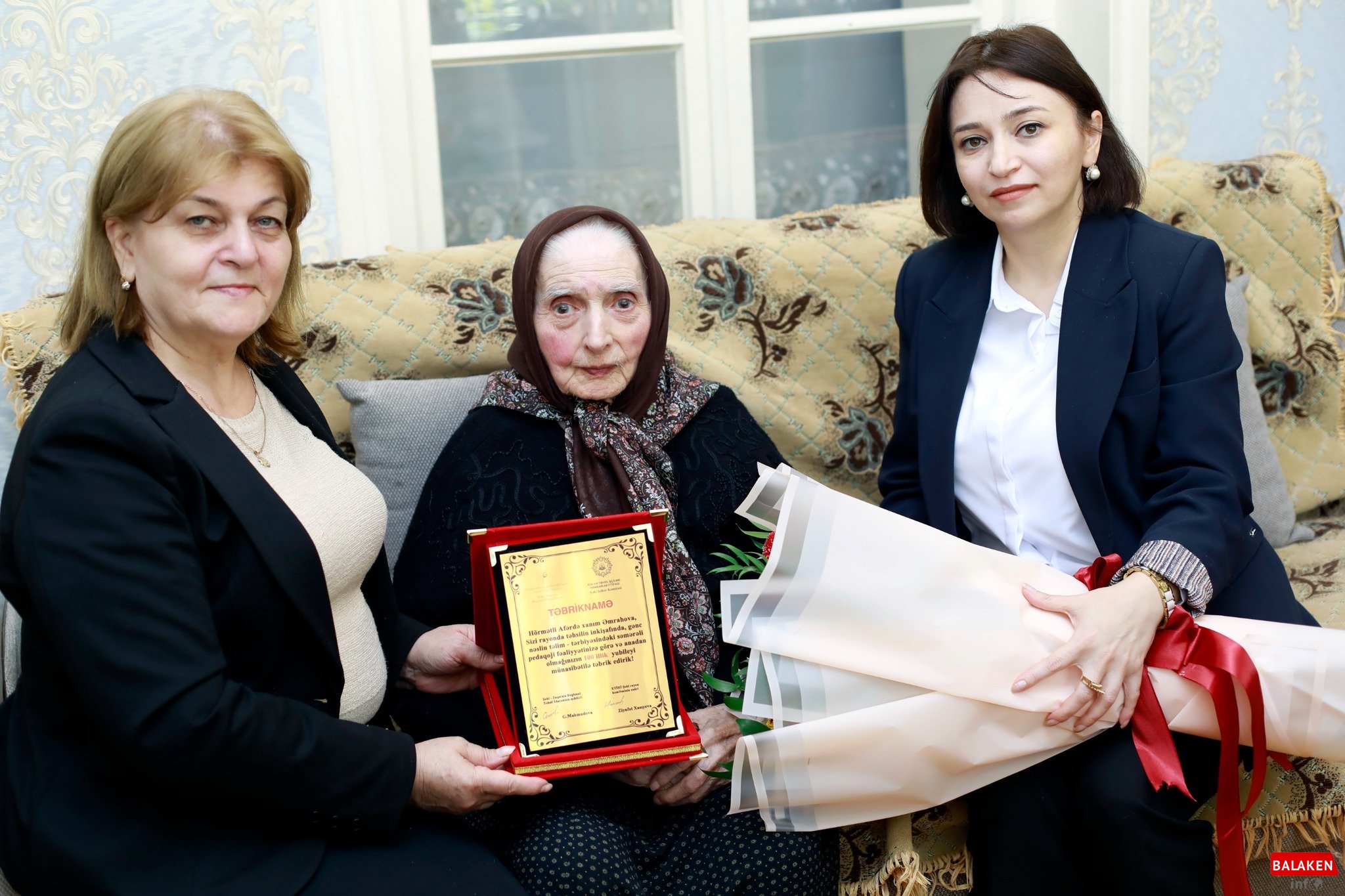 Şəki-Zaqatala RTİ müdiri uzunömürlü pedaoqoqu ziyarət edib